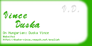 vince duska business card